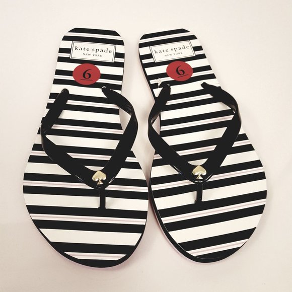 Kate Spade Nassau Striped Flip Flops Size 6 - Picture 2 of 10